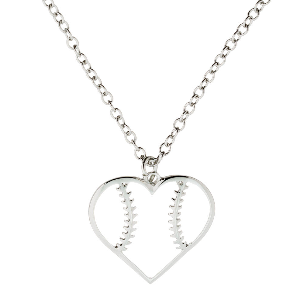 Baseball Heart Necklace