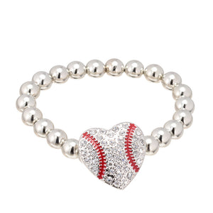 Baseball Heart Bracelet