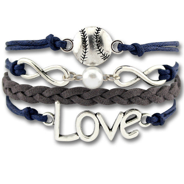 Love Baseball Wrap Bracelet