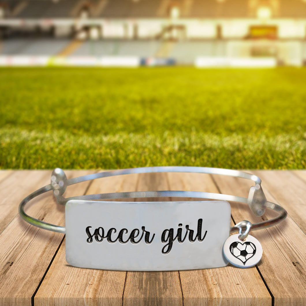 Soccer Girl Bangle Bracelet